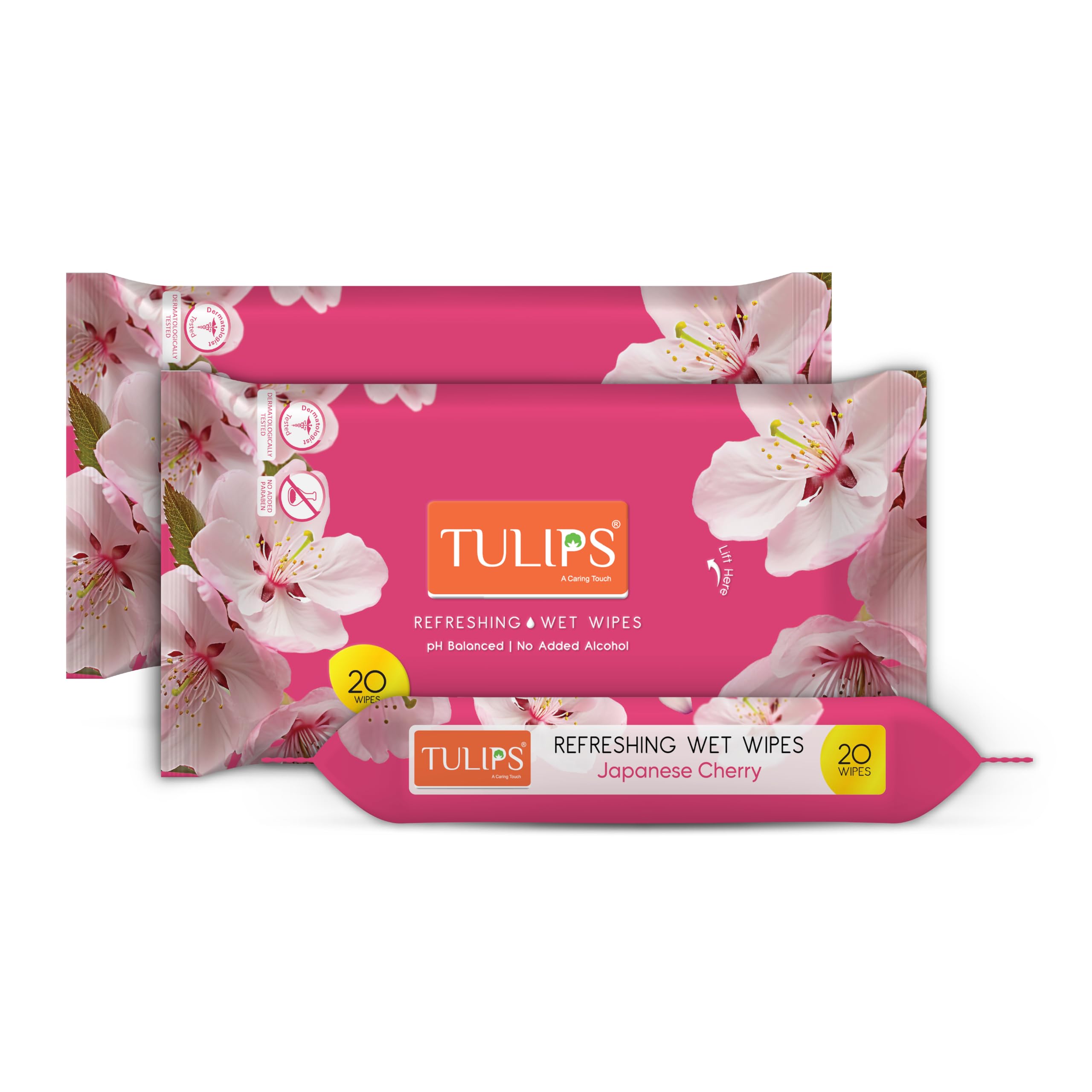 TULIPS Refreshing Wet Wipes (Japanese Cherry, Pack of 3)-picture-54