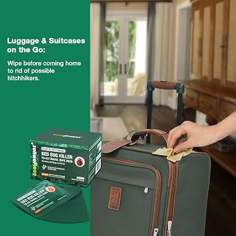 EcoVenger Bed Bug Killer to Go Wipe 28pcs Pack, Portable Travel-Sized Individual Wipes, Kills 100% All Stages on Contact, Kills Resistant Bugs, Kills Eggs, Plant-Based Child & Pet Safe