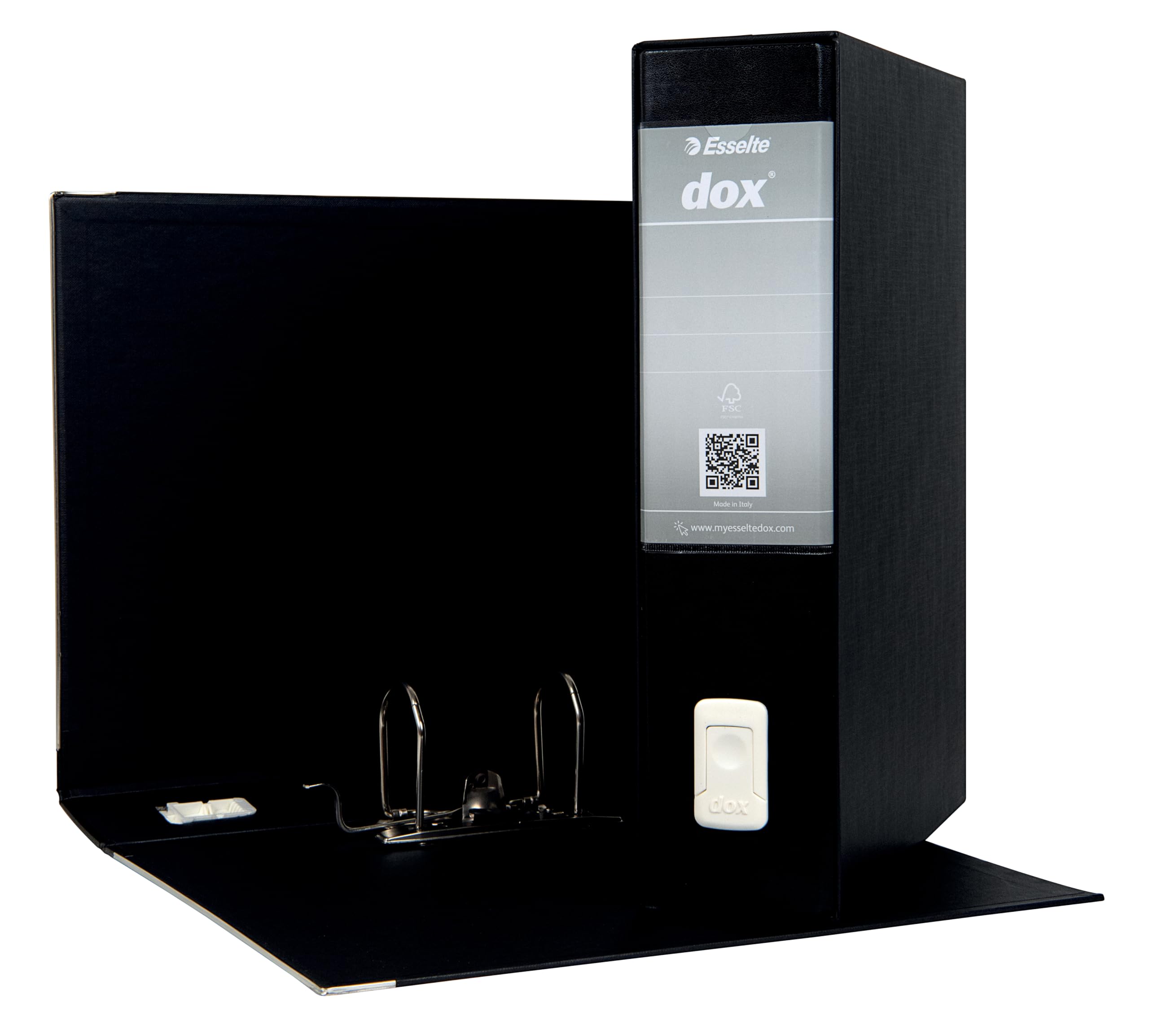 Rexel D26210 Dox 2 - Archivador de palanca formato folio, 6 unidades, color negro