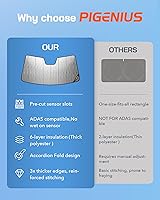 Vista 6 de Parasol de parabrisas para Honda Civic 2016-2021 Touring Type R con cámara, reversible, plateado/negro