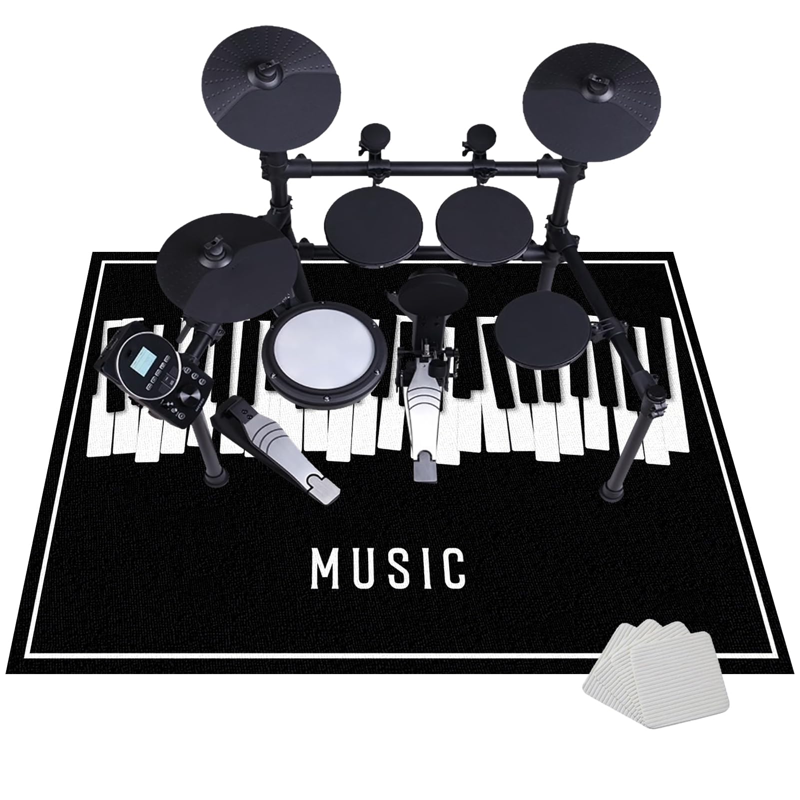 Professional Drum Soundproof Blanket Carpet Drum Rug Drum Carpet Drum Rugs Jazz Drum Electronic Drum Drum Kit Rugs 180 x 140 cm Non-Slip Drum Mat Rug For Bass Drum Snare Piano Carpet Protector