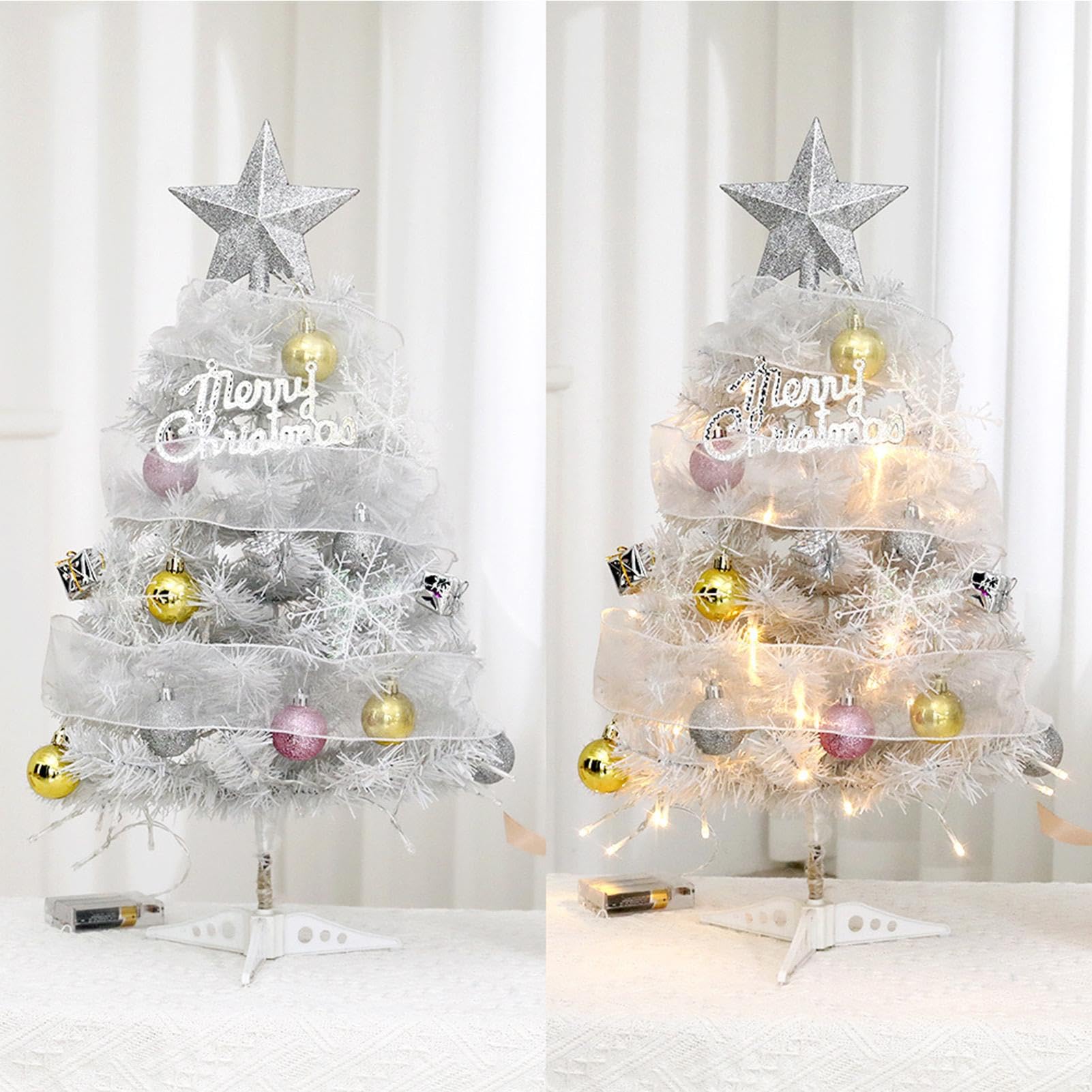 Árbol De Navidad De Escritorio Decoración Navideña Artificial Brillante
