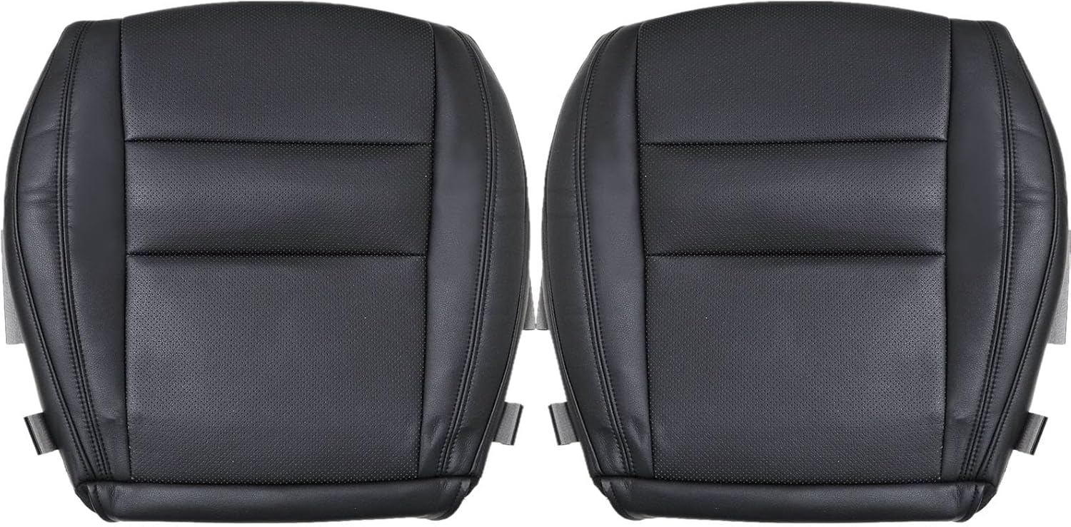 SecosAutoparts Tan Perforated Front Driver & Passenger Side Bottom Microfiber Leather Replacement Seat Covers Compatible with Jeep Grand Cherokee 2011-2016 Compatible with Dodge Durango 2011-2018