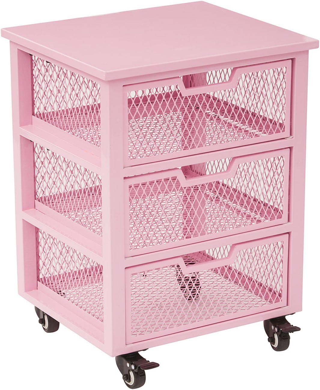 Amazon.com - OSP Home Furnishings Clayton 3 Drawer Rolling Cart In ...