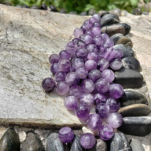 Miniatura 53 de Cuentas de piedra para hacer joyas, piedras preciosas naturales redondas sueltas espaciadoras para pulseras, collares y aretes, Piedra Kit