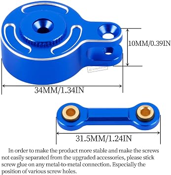 RC Direct Mount Servo Saver 23T Spline Upgrades Part for 1/10 Big Rock 3S BLX,Granite/Senton/Vorteks 3S BLX &Mega550,Kraton/Outcast 4S BLX,Alloy Servo,Replace ARA340181,Navy Blue