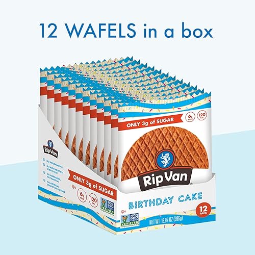 Miniatura 3 de Rip Van Wafels Stroopwafels para pastel de cumpleaños bocadillos saludables bocadillos sin OMG aptos para dieta cetogénica bocadillos de oficina