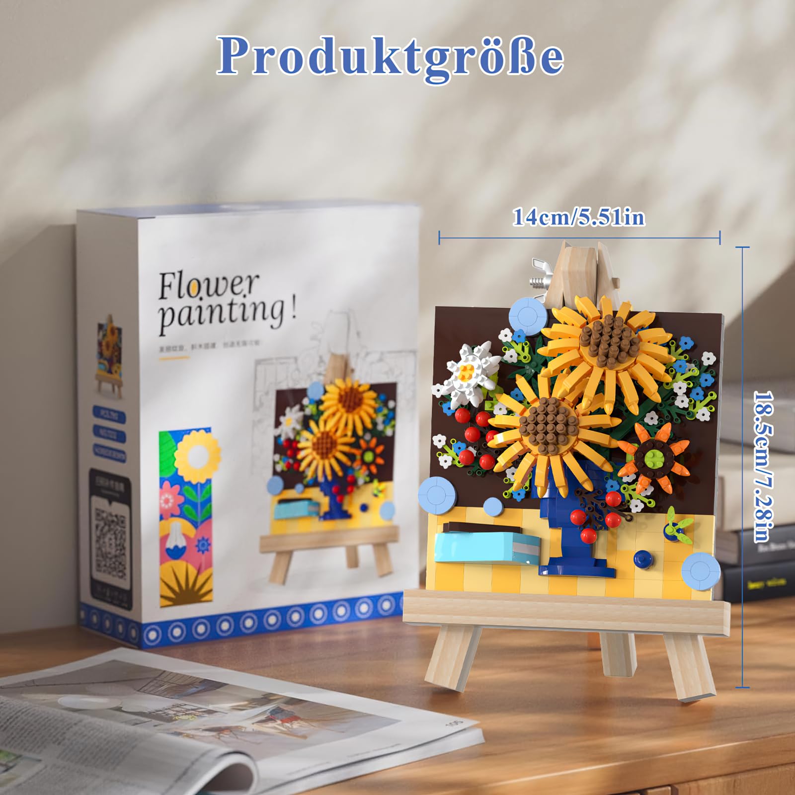 Etarnfly Blumen Bausteine Set, 530 PCS Künstliche Blumenstrauß Kunstpflanzen DIY