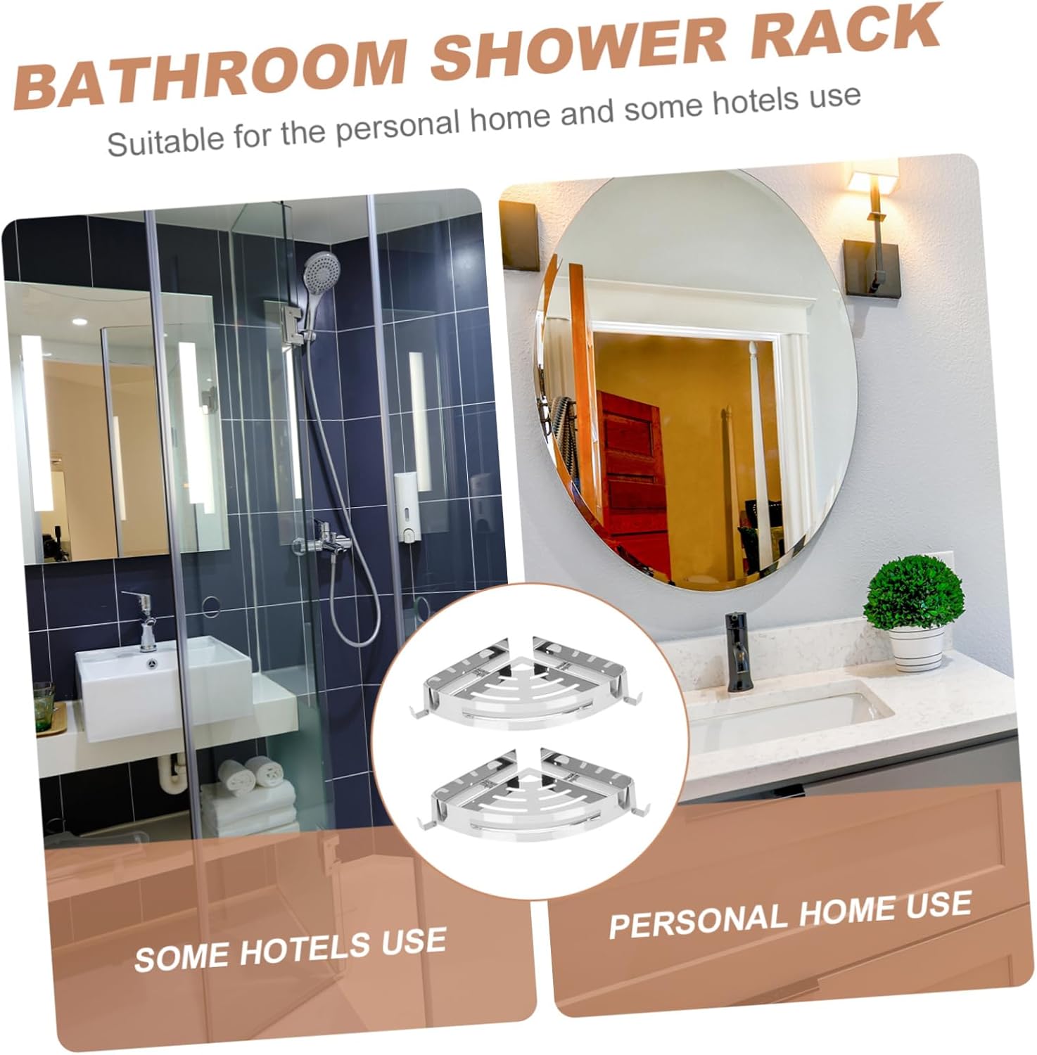 2pcs Stainless Steel Bathroom Corner Shelf Mounted Shower Organizer Waterproof Storage for Bathroom and Kitchen Easy Installation for Home Essentials