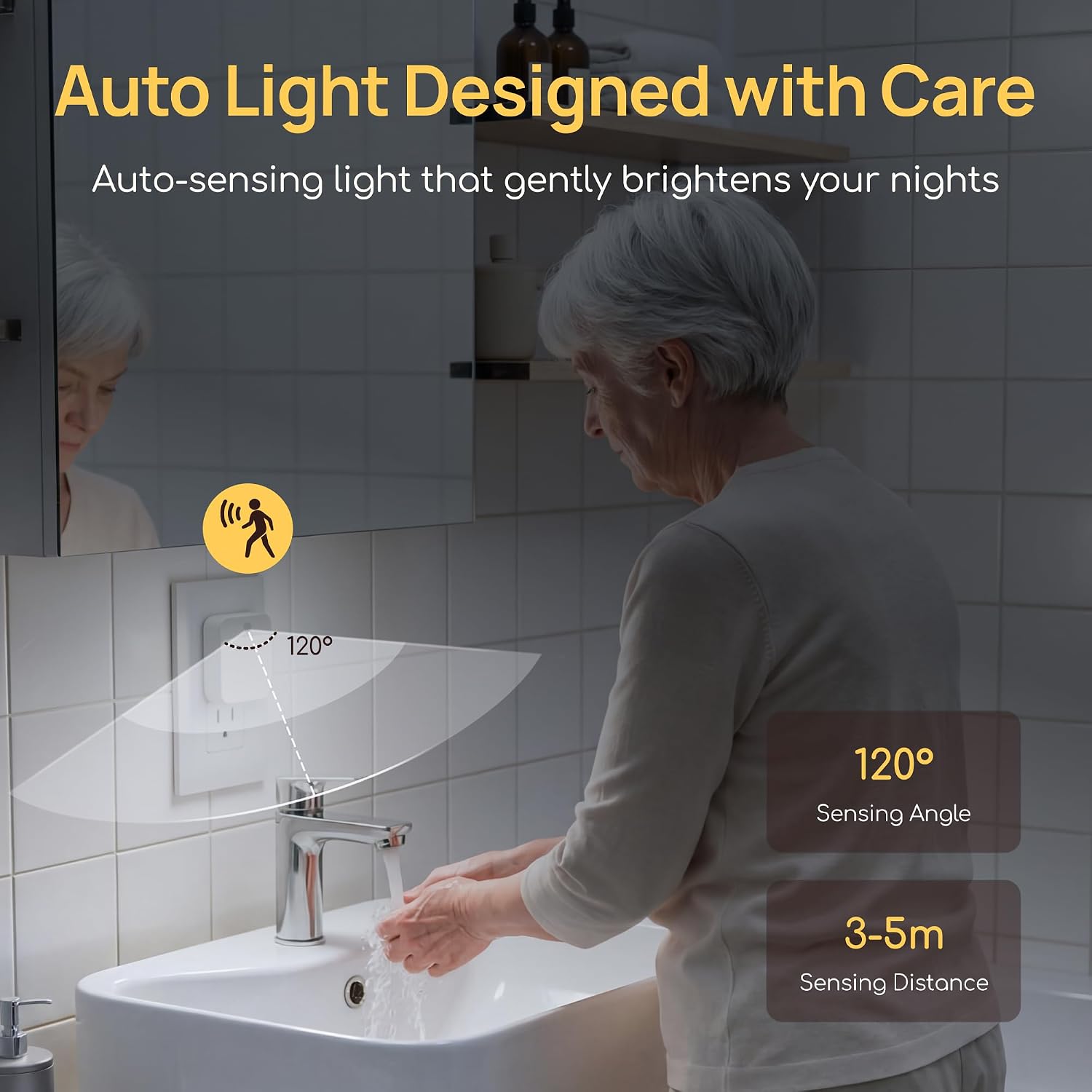 Plug-in Night Light with Motion Sensor, Dusk-to-Dawn Light Sensor image 4