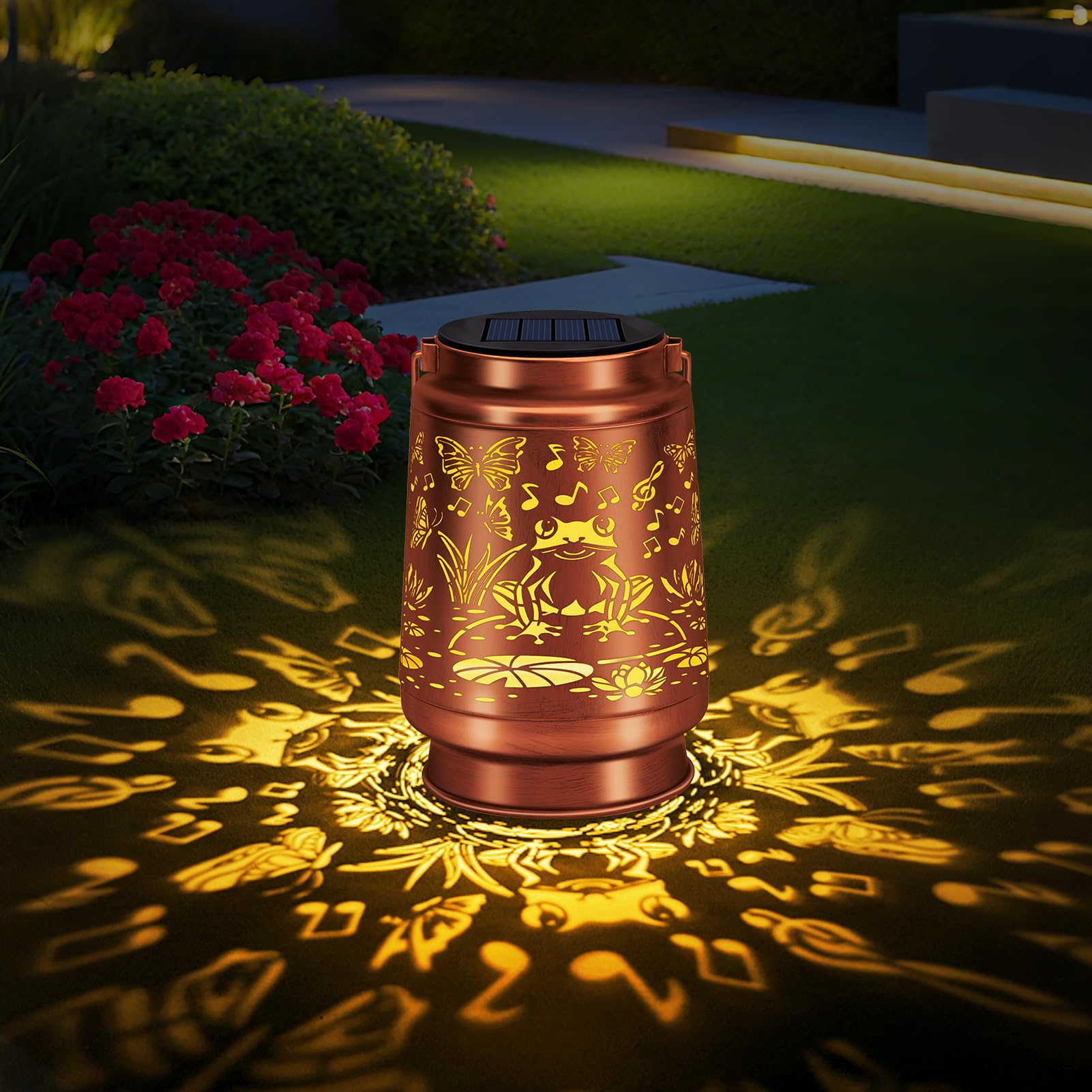 Farol solar para exteriores, impermeable, decoración de jardín, regalos de cumpleaños de Navidad para mujeres, mamá, abuela, jardín, patio, césped, balcón, porche, rana