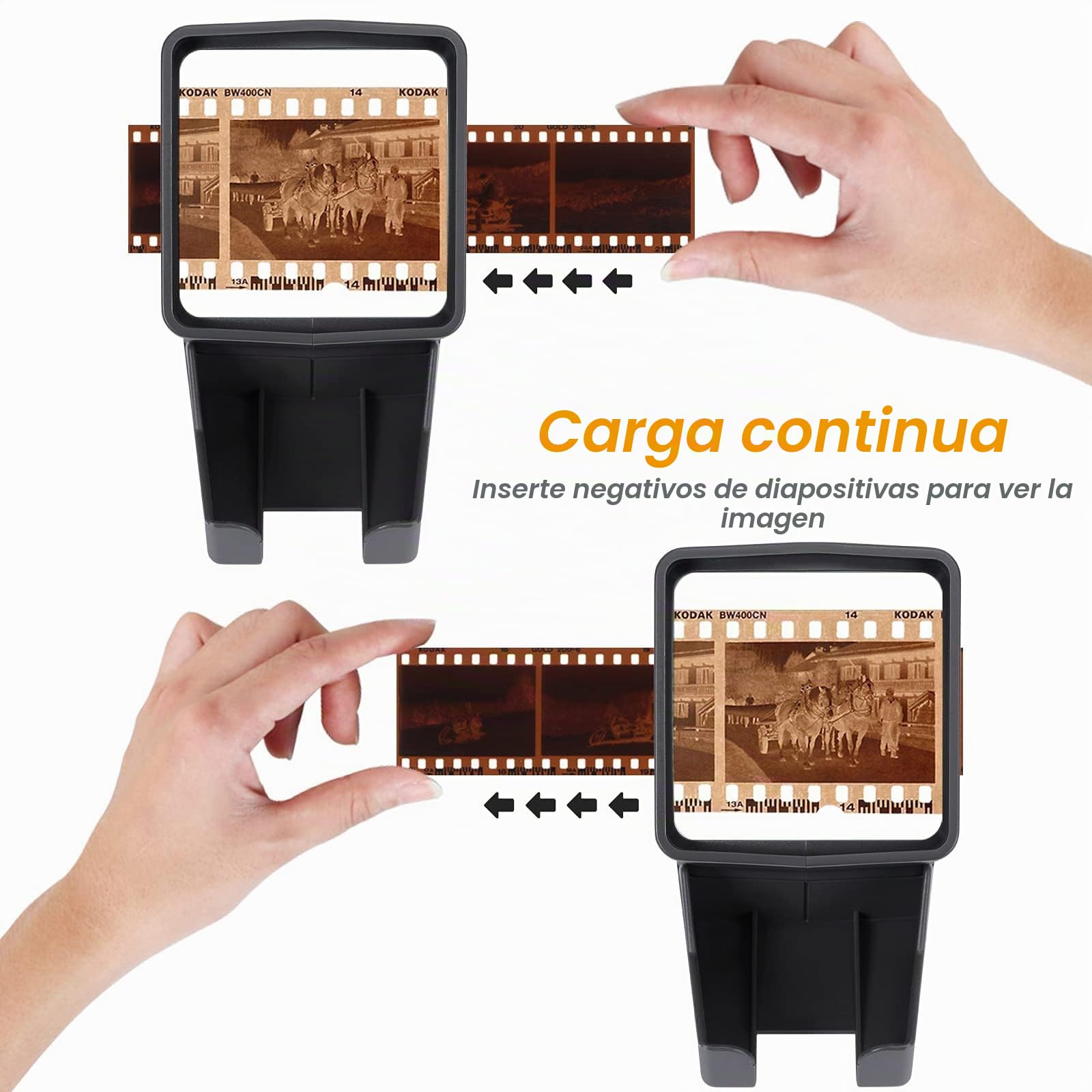 Visor de Diapositivas y Negativos de 35 mm, LED Visor de películas con de 3X Aumento, Desktop Film Viewer