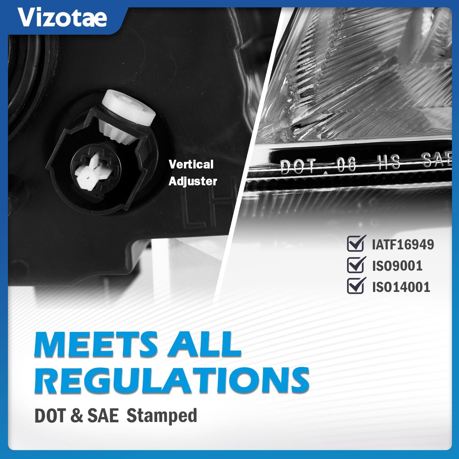 Headlights Assembly for 2007-2009 Nissan Sentra 4-Door Halogen Headlamp Replacement, High/Low Beam W/Bulbs, Driver & Passenger Side