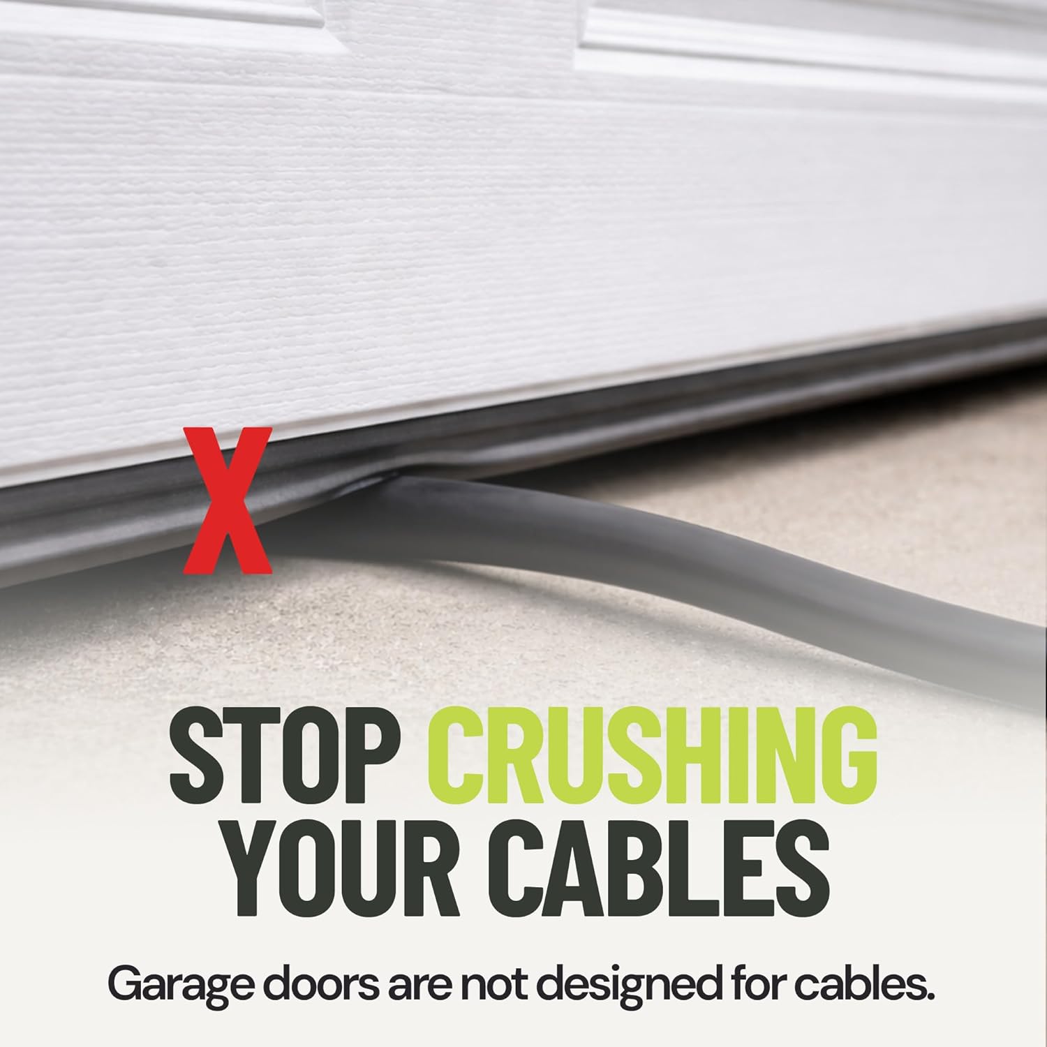 UNDOR Pro Protect Garage Door EV Cable Pass Through – Charge Outside with Garage Closed – Pinch-Free Cable Protector – Sealed Sliding Channel – Weather & Pest Resistant – Fits Cables up to 0.9"