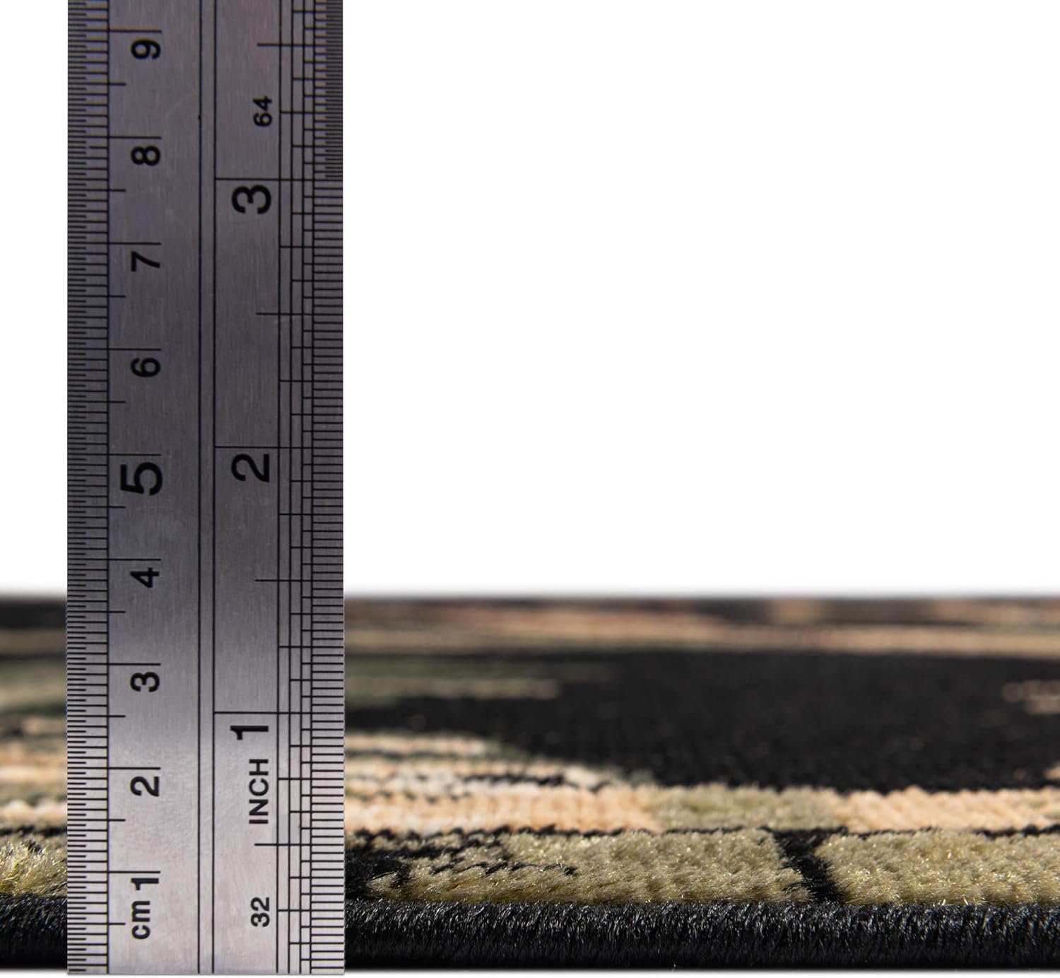 Rugs.com Pastoral Collection Rug – 3 Ft Round Black Medium Rug Perfect for Kitchens, Dining Rooms