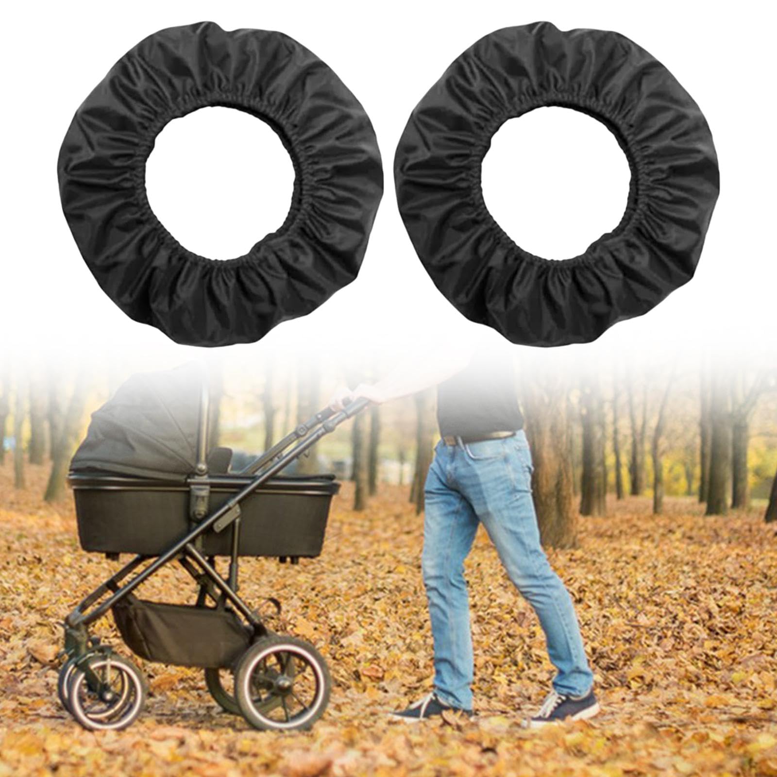 2 Roues De Poussette Remplacement - Caoutchouc Résistant Pour Poussette Bébé Et Marcheur
