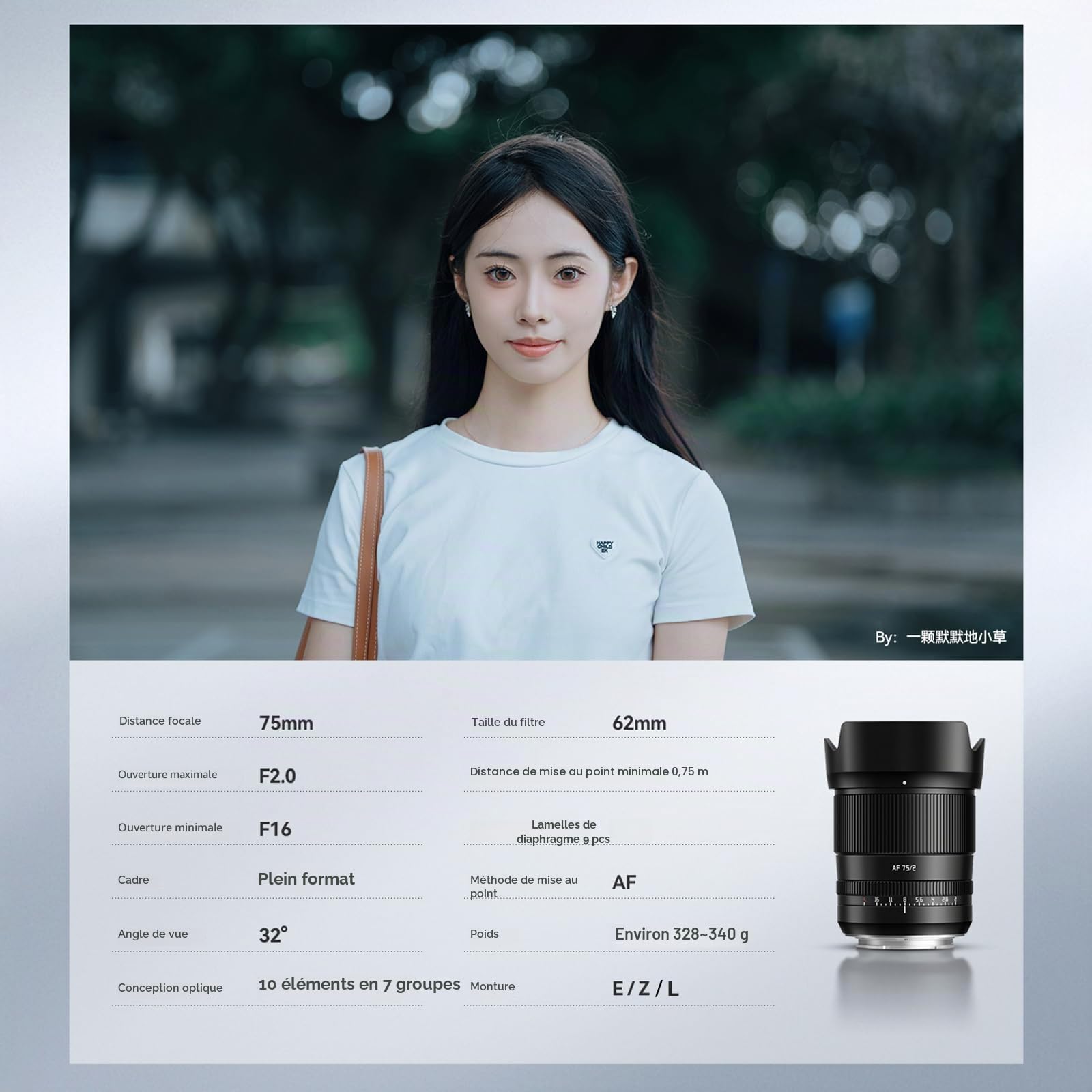 TTARTISAN Objectif d'appareil photo F2 75 mm pour objectif portrait plein cadre monture L