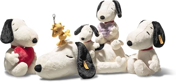 Steiff Peanuts Snoopy Plush Stuffed Animal Toy Friend, Black & White, 12