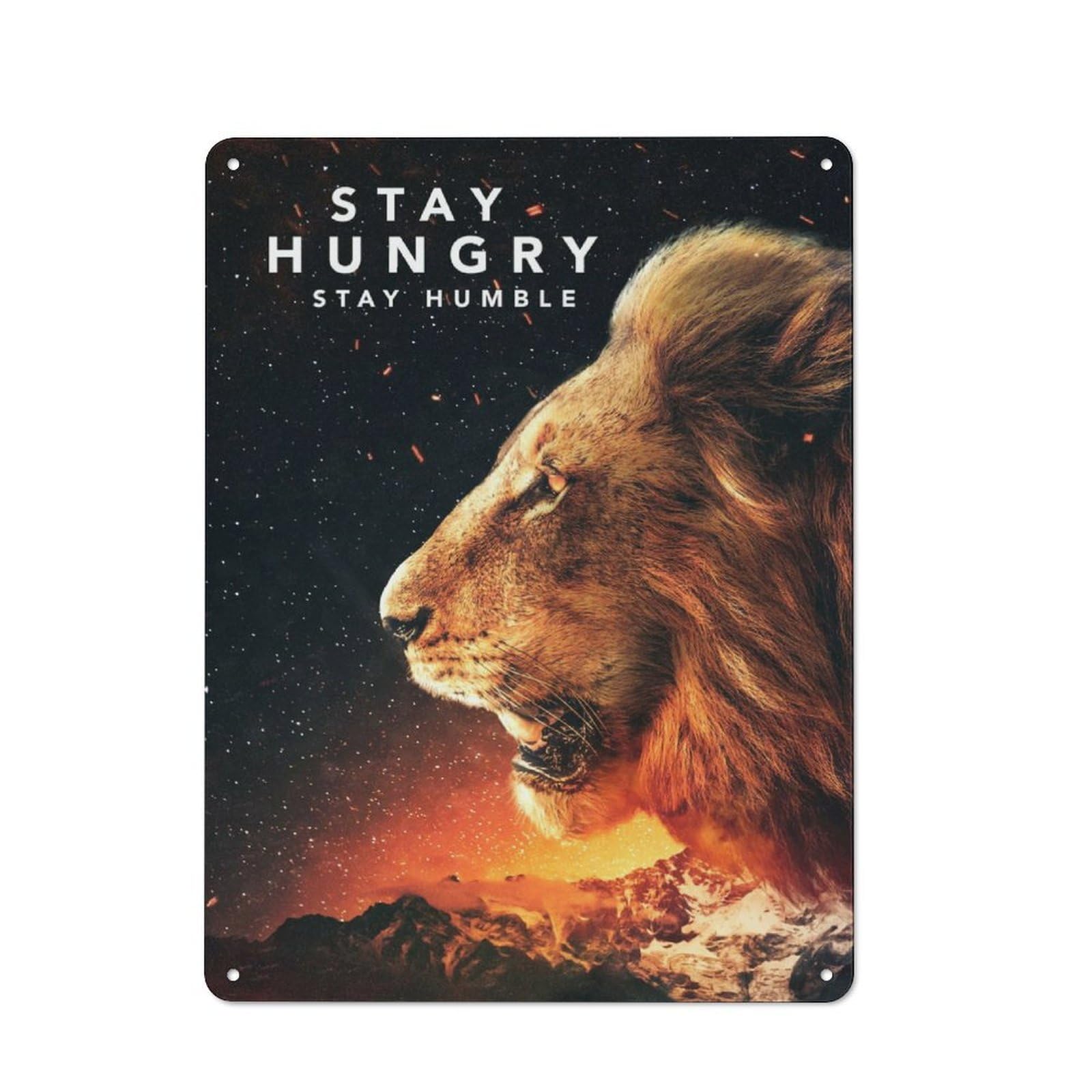 Junmoney Stay Hungry Metal Sign 40X30cm With For Pub Or Café, Retro Decor, For Cooler-Month Interiors With Retro Character