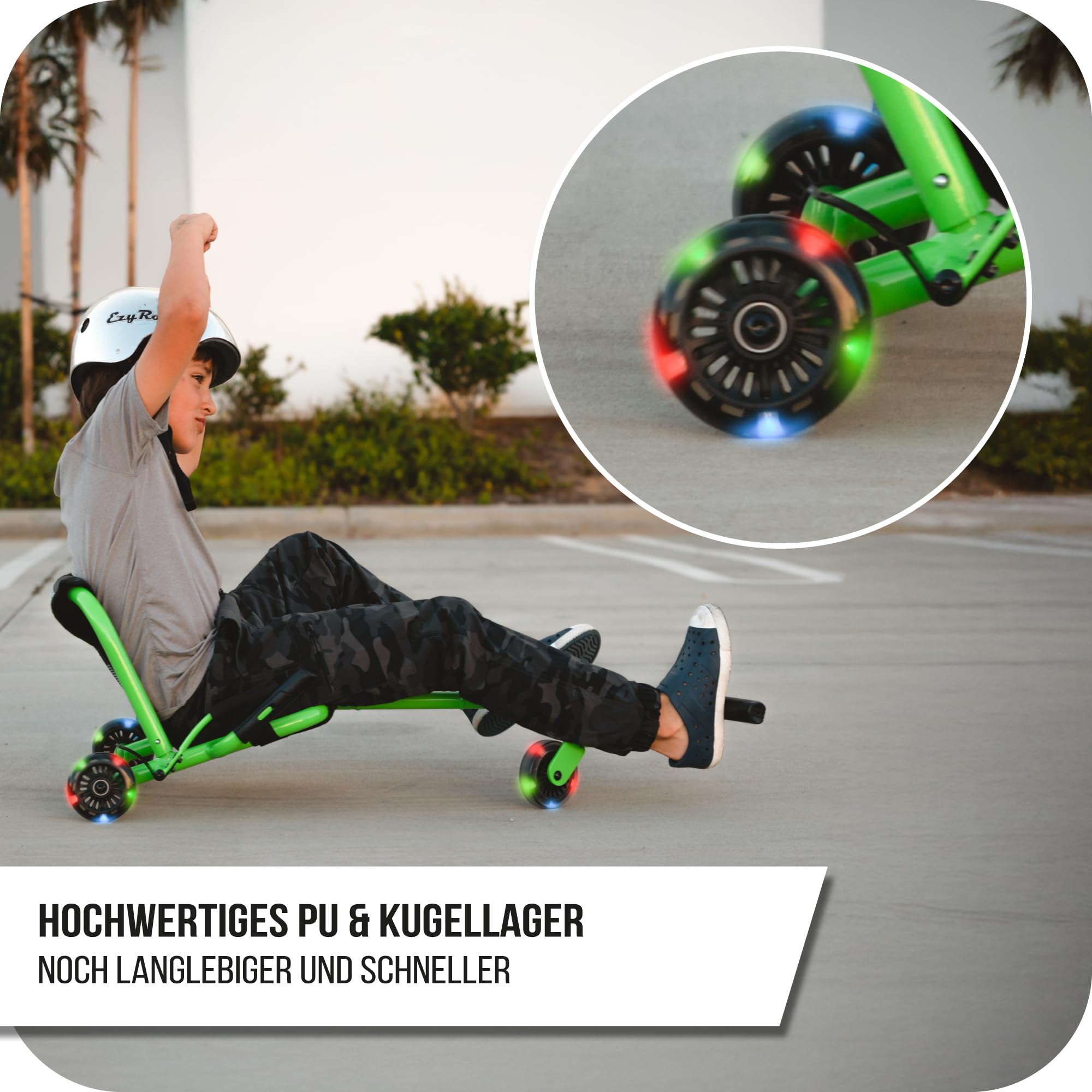 EzyRoller Juego de 2 ruedas LED de repuesto de 96 mm para Classic, Drifter o Drifter X
