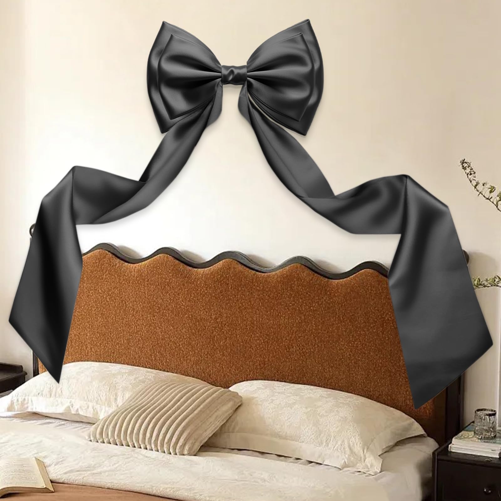 AZEAM Decorazione a fiocco gigante, grande fiocco per sfondo con nastro posteriore, 200 x 50 cm, grandi fiocchi in raso per decorazione, fiocchi per coquette, decorazione per feste di compleanno