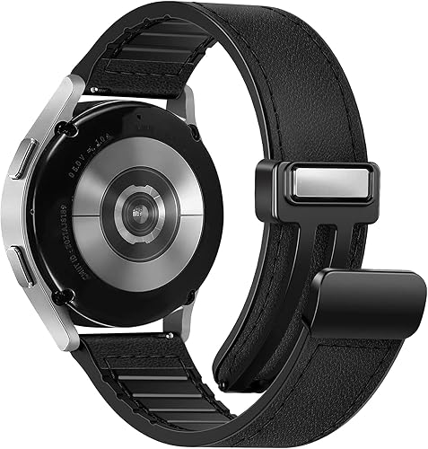 Miniatura 10 de Correa de cuero magnética compatible con Samsung Galaxy Watch 7/6/5/4/Active 2 40mm 44mm/Watch 6 Classic 43mm 47mm/Watch 5 Pro 45mm/Watch 4 Classic