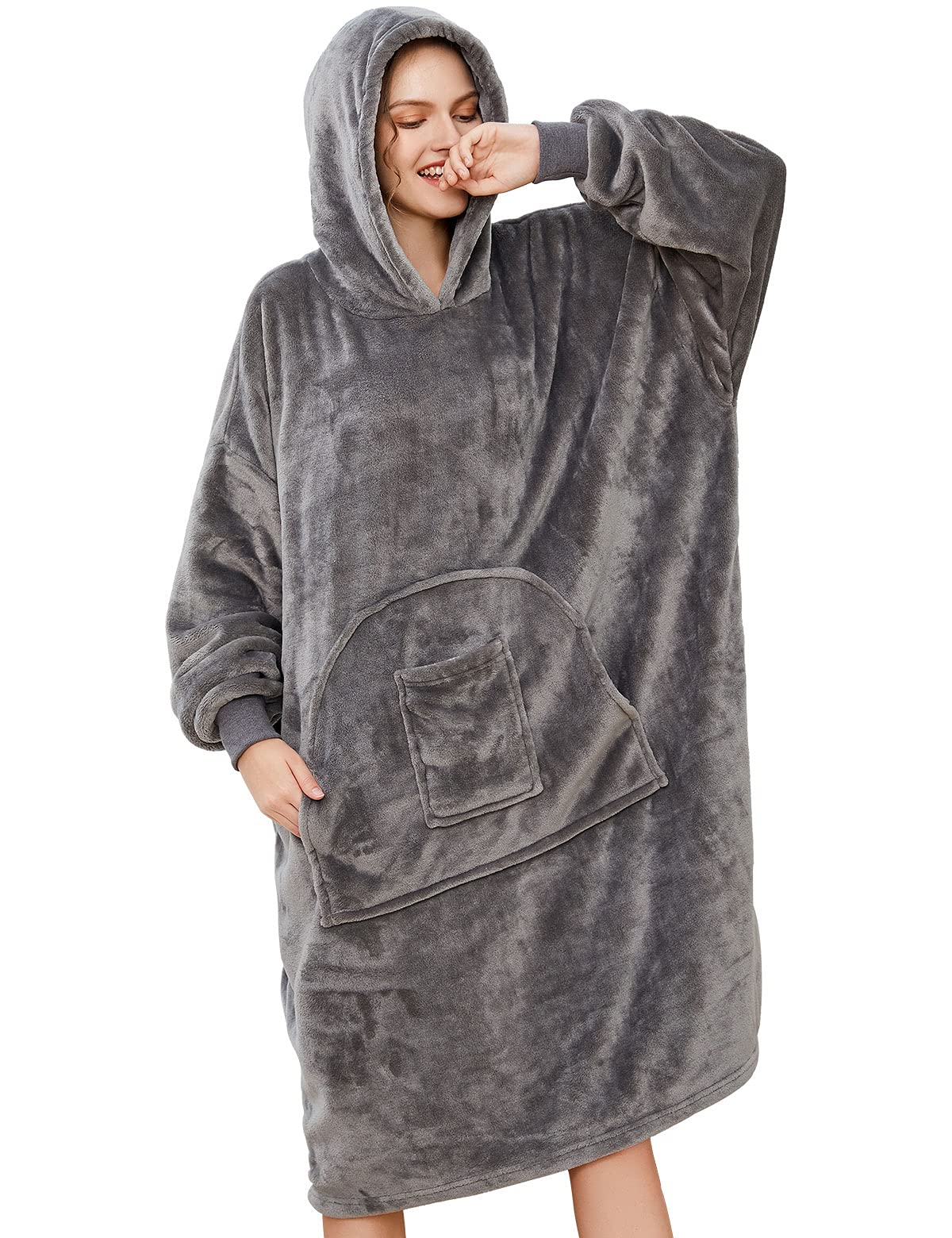 heekpekBlanket Hoodie Unisex Sweatshirt Pullover Giant Hoodie Blanket with Two Pockets Sherpa Fleece Hoodie Snuggle Hoodie Soft Warm Fluffy Hoodie Oversized for Women Men