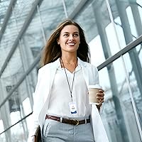 Vista 5 de HOSL Cordones de nailon negro, paquete de 100 cordones a granel para tarjetas de identificación de oficina con gancho giratorio