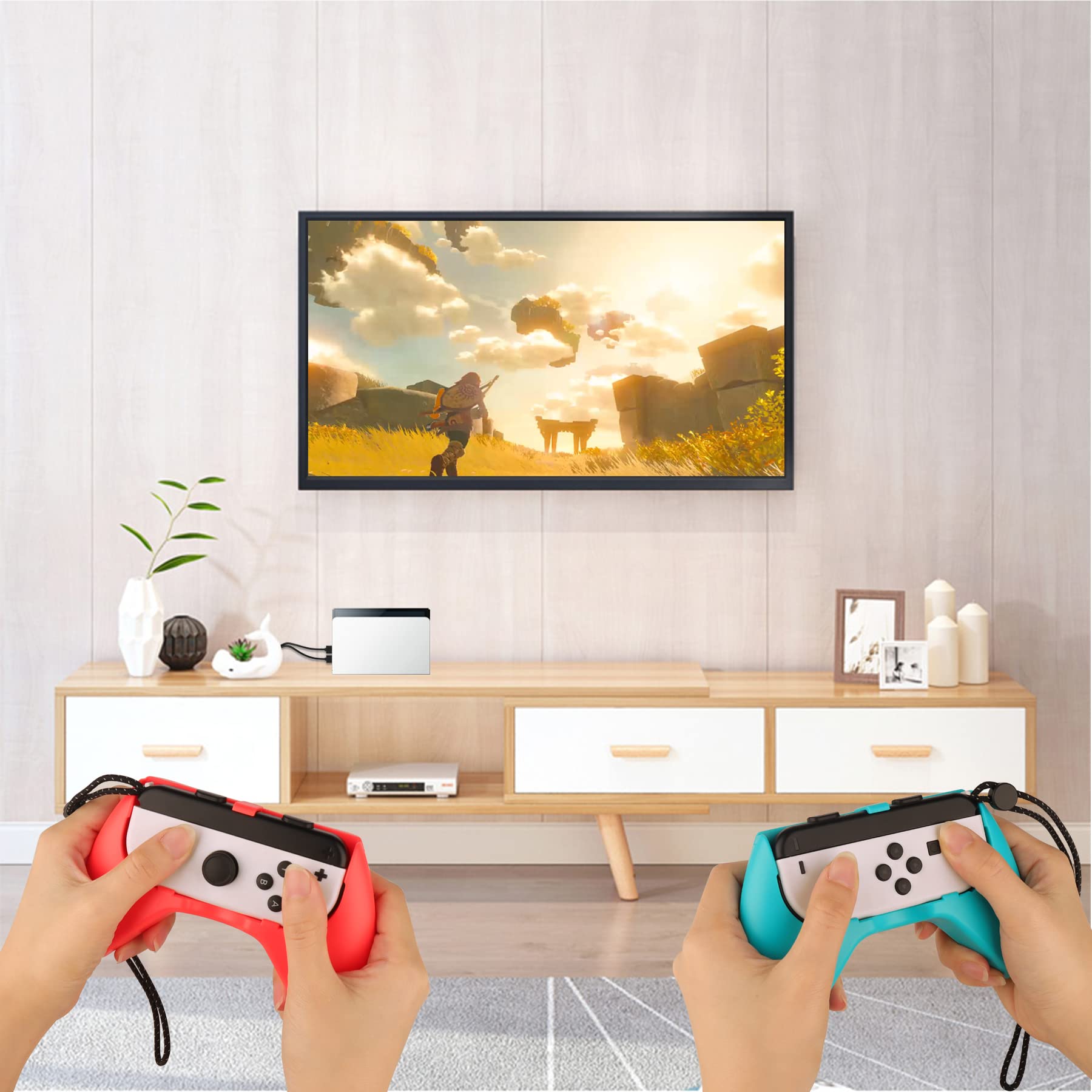 Accessori Bundle Party Pack per Nintendo Switch OLED Model(2021), Kit con custodia per il trasporto, Joy Con Charging Dock&Grips&Covers, Volanti, Montaggio, Protezioni per schermo, Tappi (23 in 1)