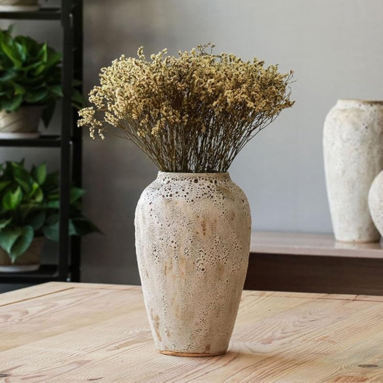 Rustic Ceramic Flower Large Vase, Vintage Floor Tall Vase Farmhouse Decor for Living Room Entryway Table Centerpieces, Kitchen, Wedding, Gifts