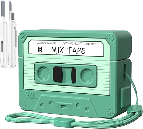 Miniatura 12 de Funda para AirPod Pro 3, KOREDA con diseño gracioso de cinta de cassette para Airpods Pro 3ª generación 2025, funda protectora de silicona linda de