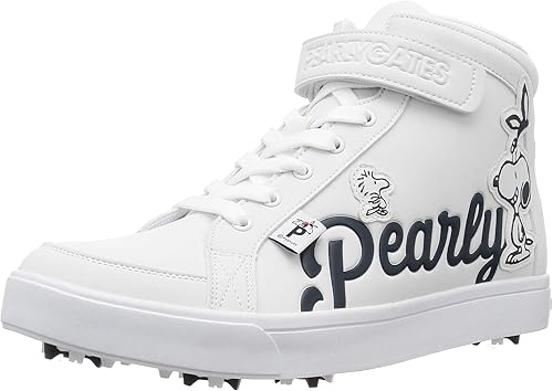 Amazon パーリーゲイツ Snoopy コラボ スヌーピー ワッペン ミドルカット ゴルフシューズ メンズ 053 030 ホワイト 26 Cm Pearly Gates パーリーゲイツ ゴルフ