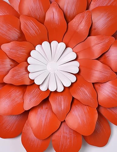 Miniatura 3 de HONCOEN Decoración de pared de flores de metal, escultura 3D, arte de pared para interiores, decoración para el hogar, decoración moderna para