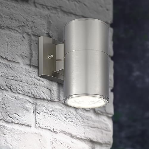 ASD Lámpara de montaje en pared con base E26  Aplique cilíndrico redondo  Bombilla A19 de 8 pulgadas 60W 120V  Iluminación arriba o abajo, lámpara