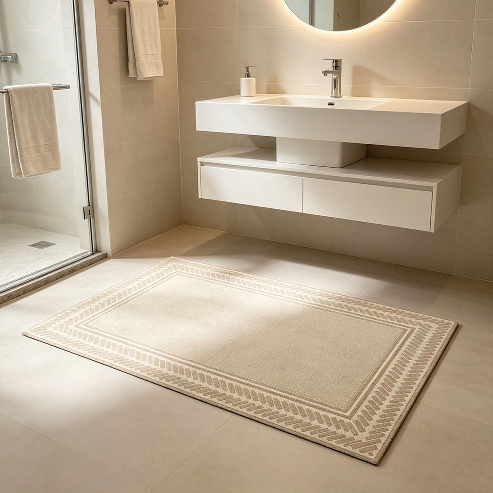 Tappeto Antiscivolo Lavabile per Ingresso, Bagno, Doccia, Vasca, lavandino, Ingresso, Camera da Letto, Lavanderia (40x60 cm).