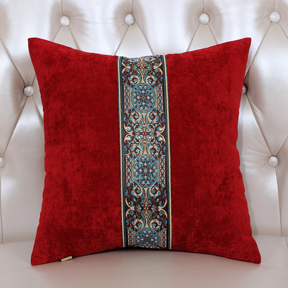 Taie d'oreiller de canapé haut de gamme style européen en coton dense 45x45 cm