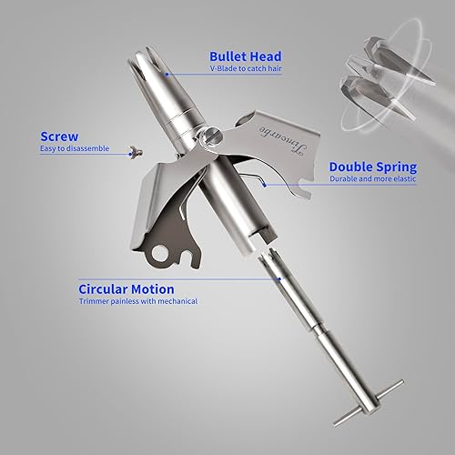 Miniatura 4 de Recortadora manual de pelo de nariz con ranuras en V y 6 cuchillas, sin tirones, sin batería, impermeable, sin dolorlimpieza de primera calidad para