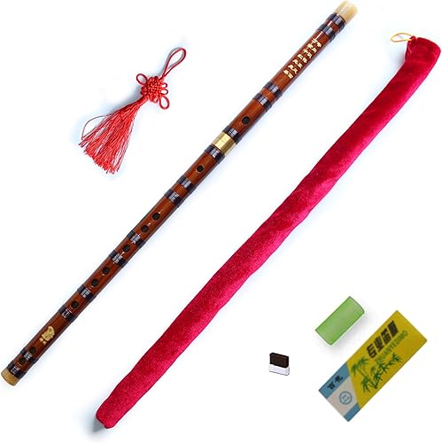 Miniatura 7 de Flauta de bambú de estilo vintage Instrumento musical chino Dizi tradicional (clave D)