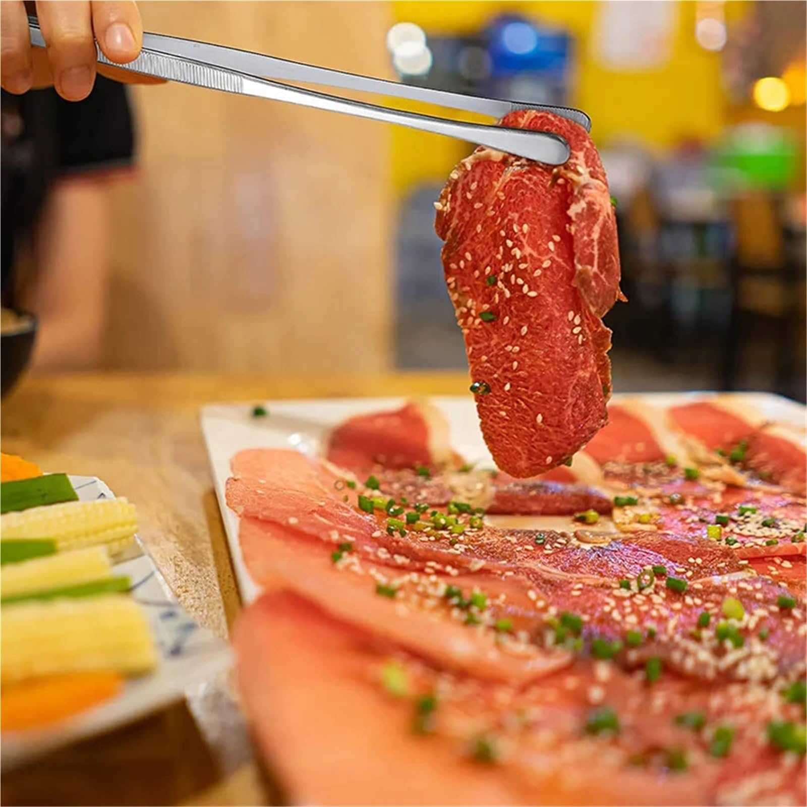 Pinzette Küche 5-teiliges Pinzetten-Set aus Edelstahl for Lebensmittel, Kochzangen, Pinzetten for Grillen, Backen, Salat, Steak, Buffet – Küchenwerkzeuge