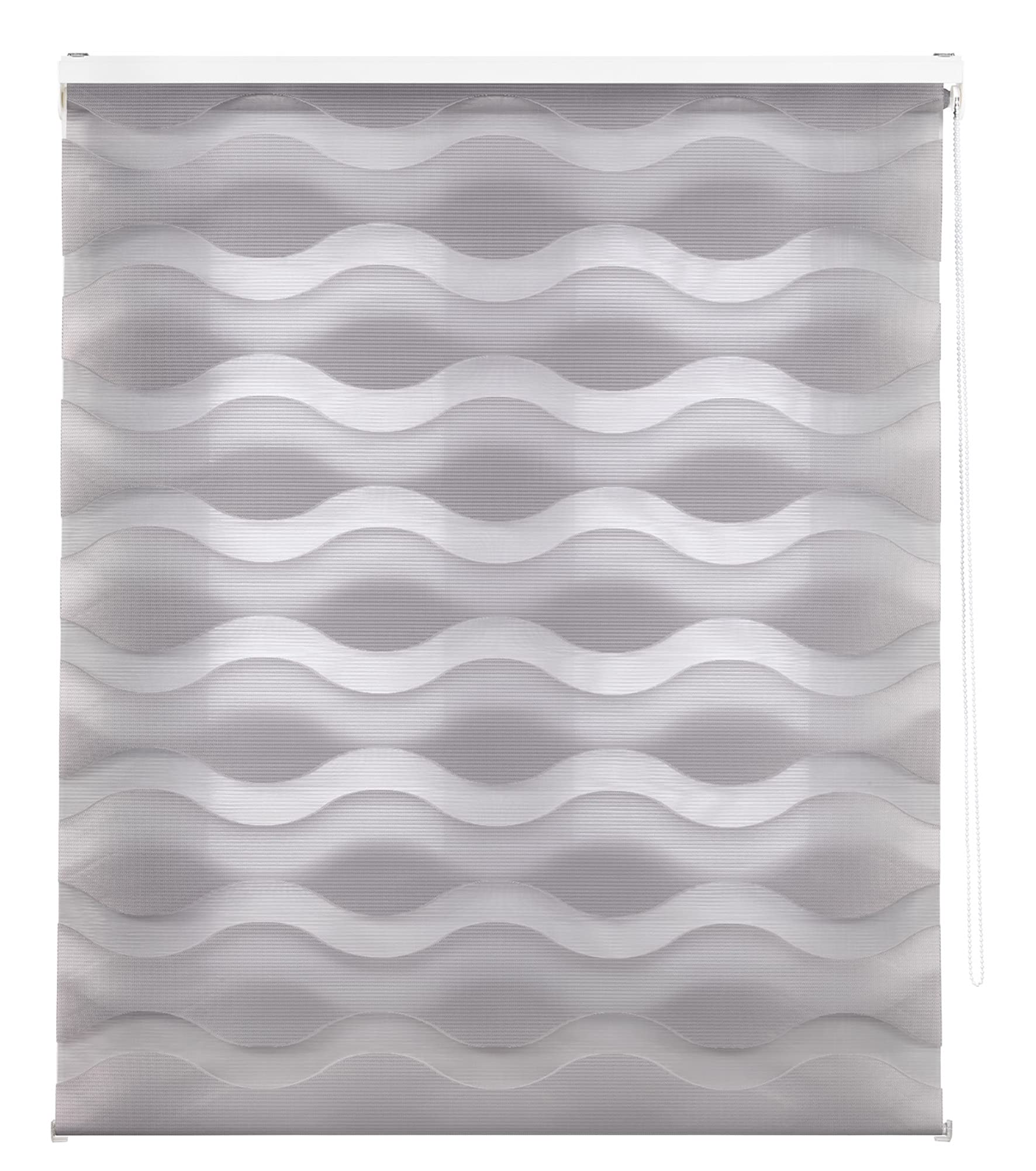 Blindecor Double épaisseur Nuit et jour méditerranéen, Argent, 80 x 180 cm