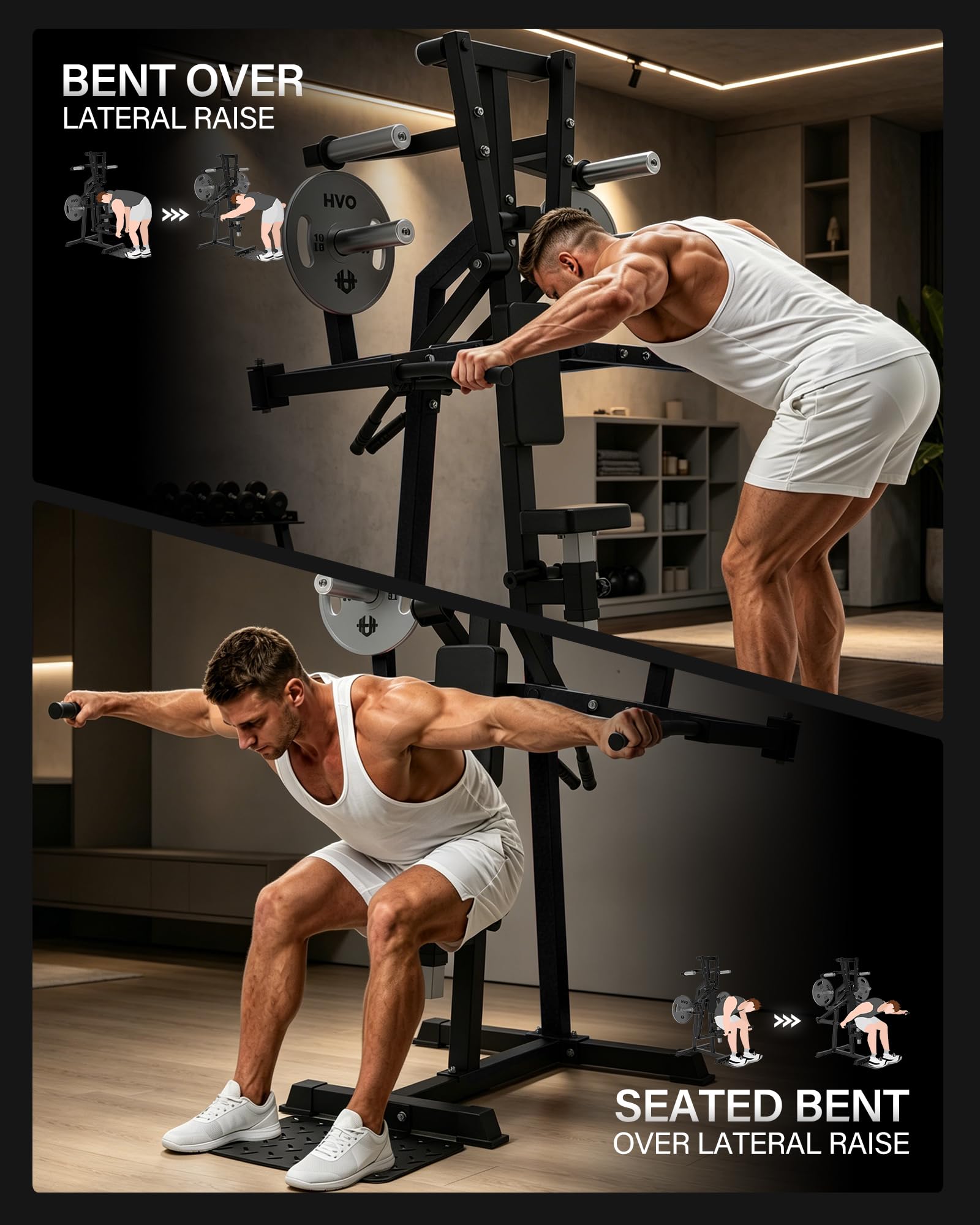 HVO Shoulder Lateral Raise Machine 4 Independent Arms | Gezieltes Schultertraining mit vier unabhängigen Armen für kontrollierte Bewegungen im Home Gym