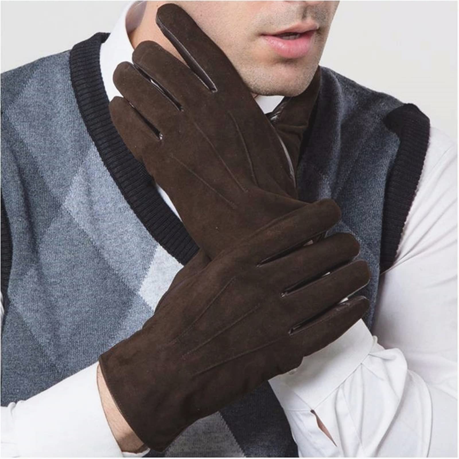 JINGYAN Guantes de soldadura Guantes de soldadura Doble piel de vacuno Protección de seguridad en el trabajo de los hombres Deportes Jardín Motociclismo Soldadura(S)