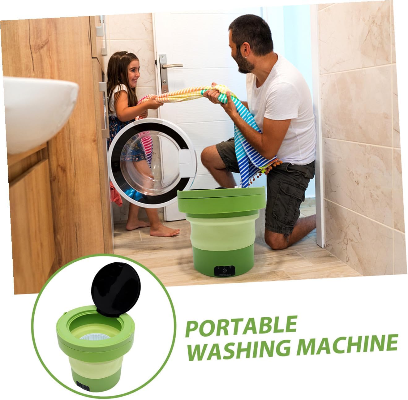 BESPORTBLE Portable Washer 6l Mini Clothes Washer with Folding Tub and US Plug, Portable Washing Machine for Camping and Travel, Compact Colored Laundry Appliance for Small Loads