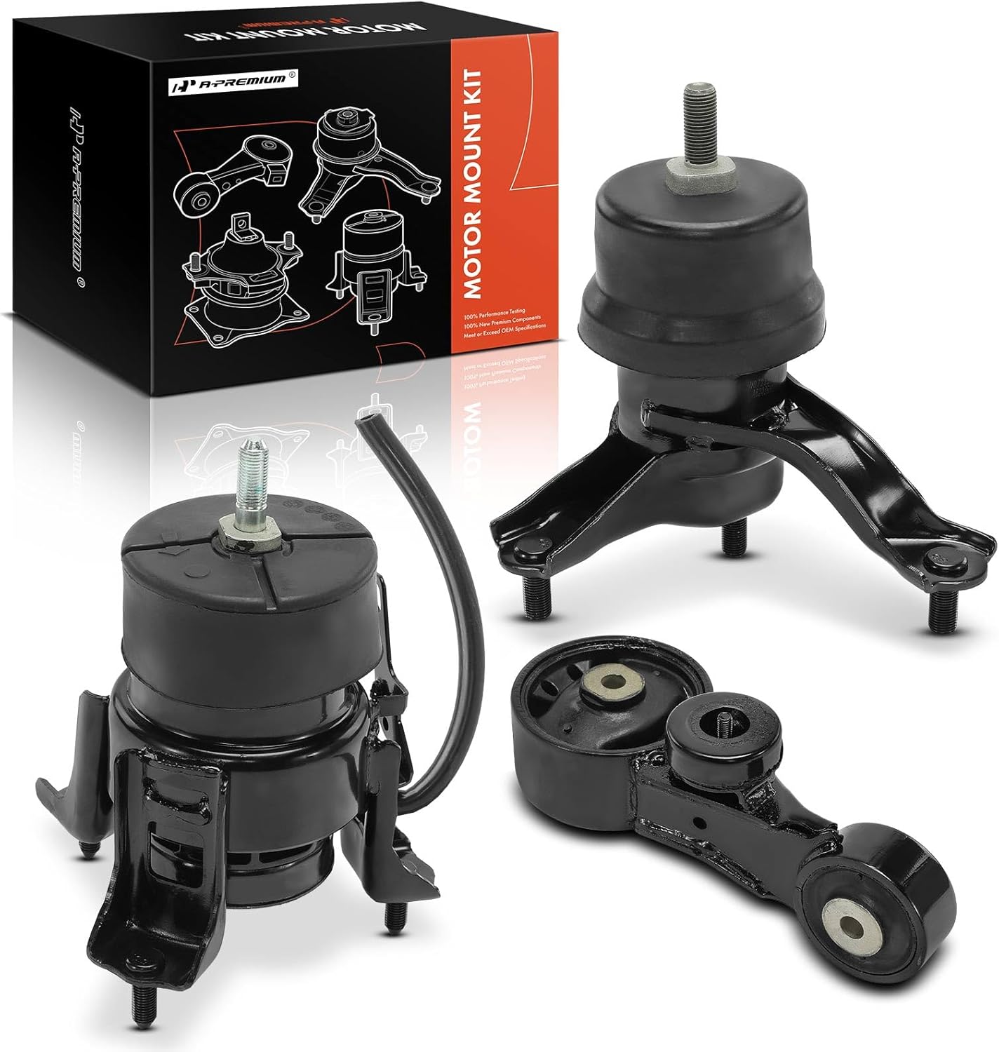 A-Premium 3PCS Engine Motor Mount and Torque Strut Mount Kit Compatible with Toyota Sienna 2007 2008 2009 2010, FWD, Replace# 123630P050, 123620P010