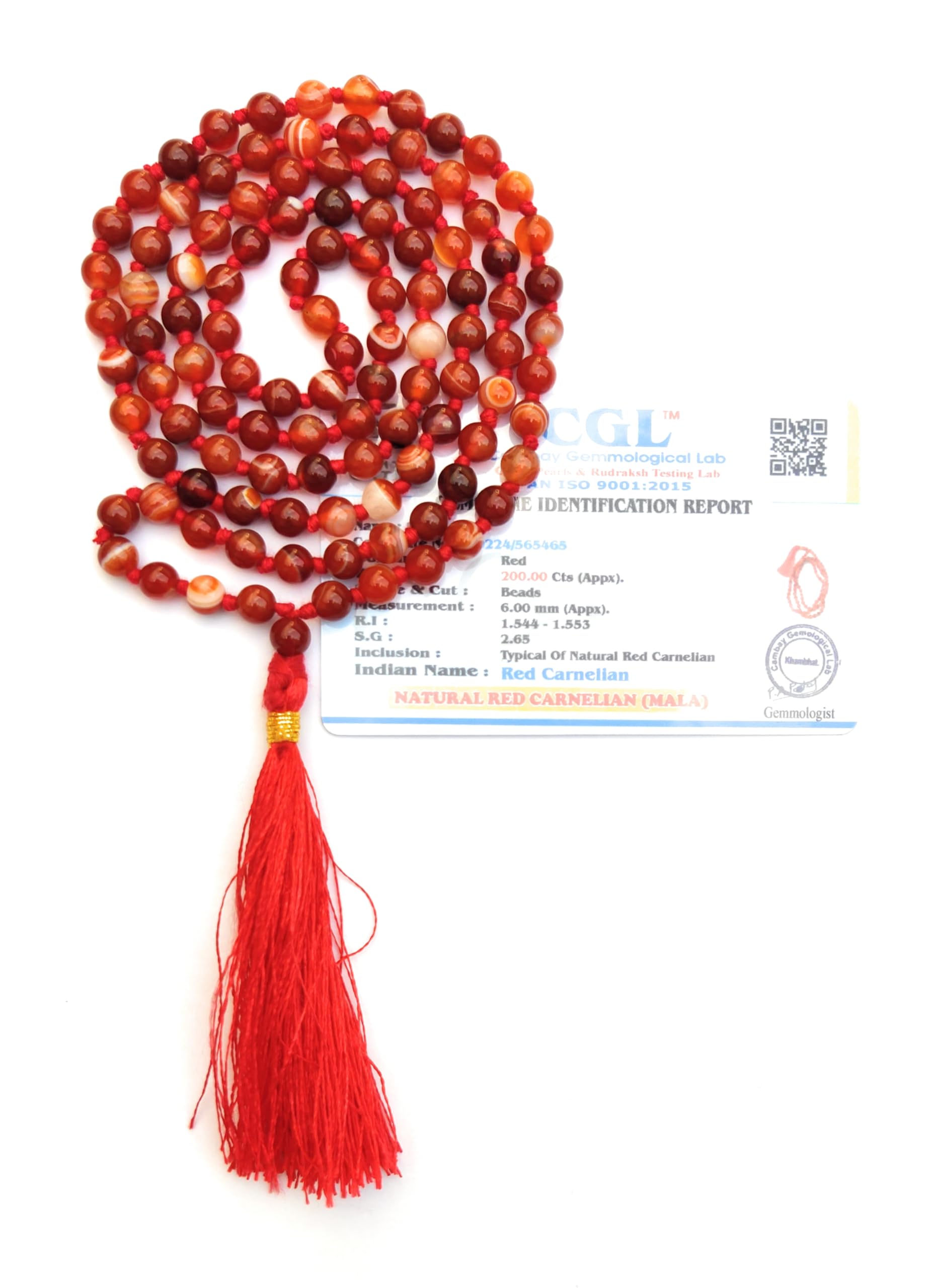 Apnisanskriti Red Carnelian Mala 6mm - Energizing Beads for Vitality and Spiritual Awakening (Pack of 1)-image-47