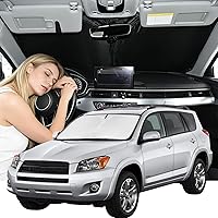 Vista 61 de Parasol de 4 capas para parabrisas, ajuste personalizado, tela 240T, parasol retráctil que bloquea los rayos ultravioletas, accesorios para automóvil