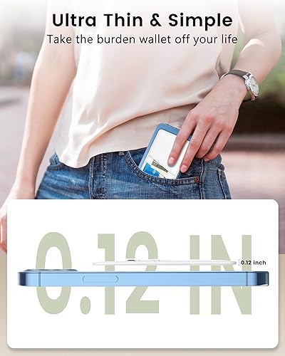 Miniatura 2 de Senose Cartera magnética de cuero para tarjetas compatible con Magsafe Wallet, soporte magnético ultrafino para tarjetas compatible con iPhone
