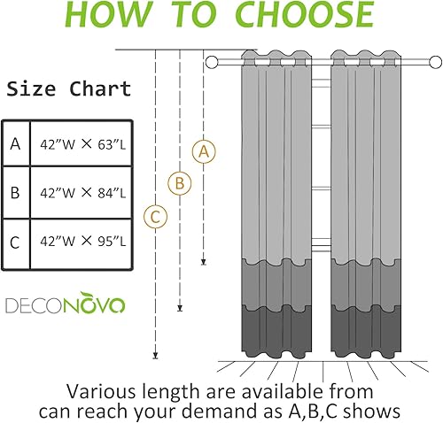 Miniatura 3 de Deconovo, cortina térmica, bloquea la luz, con arandelas, con estampado de mariposas, 42 pulgadas