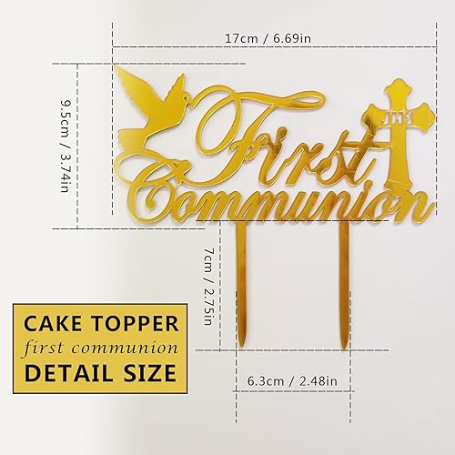 Miniatura 4 de Decoración para tartas de la primera comunión, acrílico reutilizable, decoración de pastel de primera comunión, bautizo para niños