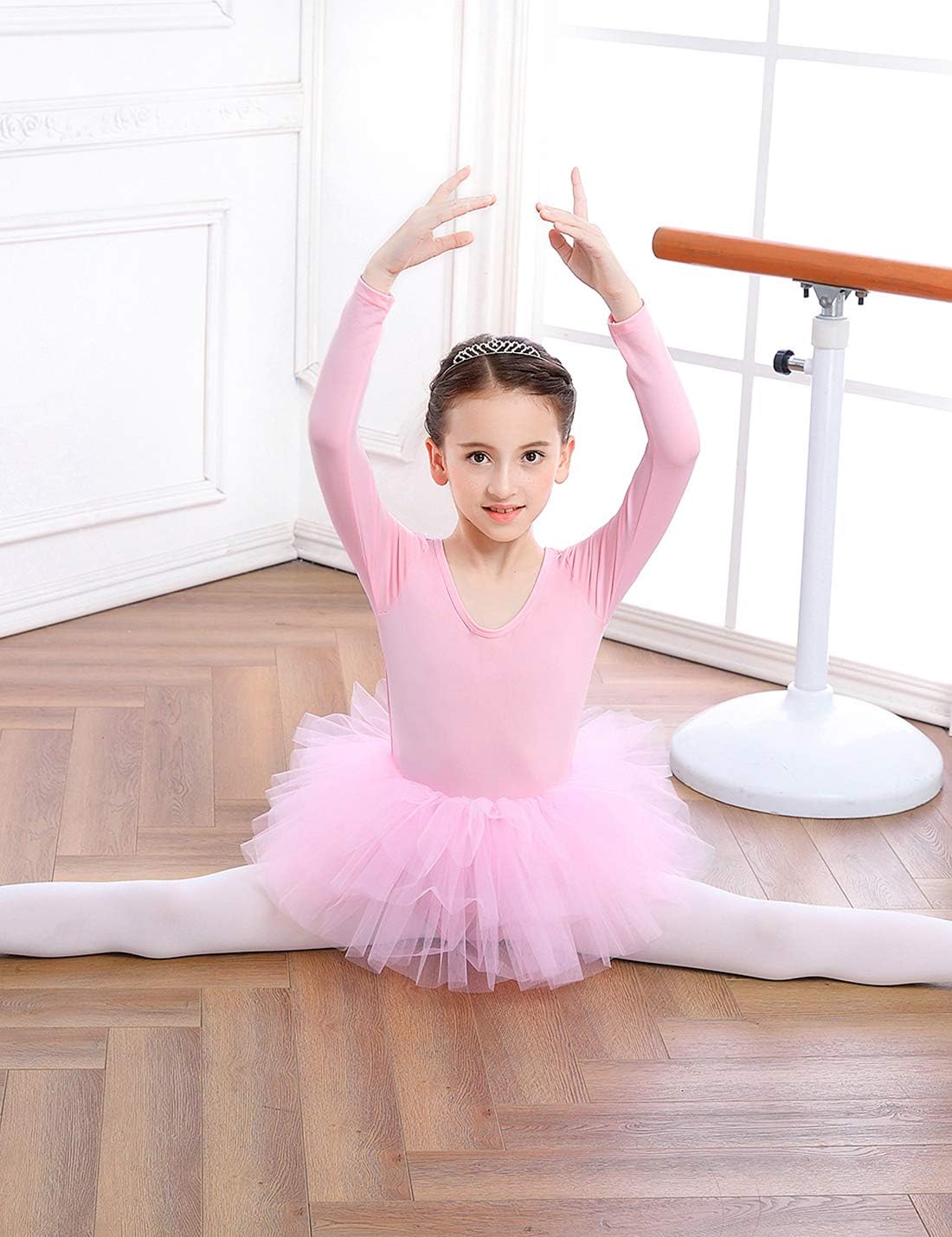 KARETT Long Sleeve Tutu Dresses for Toddler Girls Dance Ballet Leotards Little Girls Ballerina Outfits - Image 3